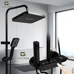 GREEN HOUSE - COLUMNA DE DUCHA MEZCLADORA CON PANEL DE CONTROL Y TECLADO 4 FUNCIONES