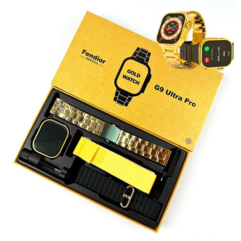 Smartwatch G9 Ultra PRO Gold de 49 mm con Receptor de llamadas