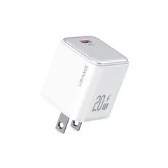 USAMS - Cargador celular Pared carga rápida PD 20W Blanco