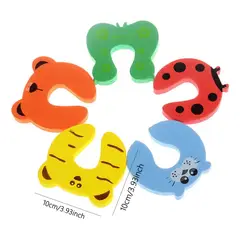 GENERICO - PACK X3 TOPE DE PUERTA INFANTIL NIÑOS ANTIGOLPE MARIPOSA FOCA JIRAFA