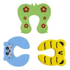 GENERICO - PACK X3 TOPE DE PUERTA INFANTIL NIÑOS ANTIGOLPE MARIPOSA OSO FOCA
