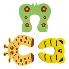 GENERICO - PACK X3 TOPE DE PUERTA INFANTIL NIÑOS ANTIGOLPE MARIPOSA OSO JIRAFA