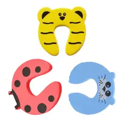 GENERICO - PACK X3 TOPE DE PUERTA INFANTIL NIÑOS ANTIGOLPE FOCA OSO MARIQUITA