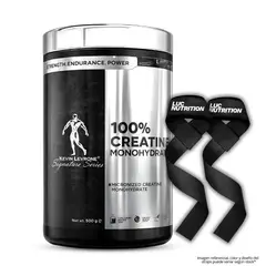 KEVIN LEVRONE - Creatina 500 G - Creatina Monohidratada y Micronizada + Straps