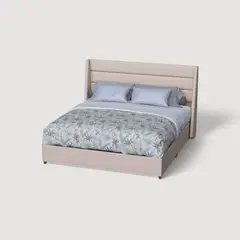 MUEBLES MACRUMO - Cama Tapizada Estocolmo Premium King Color Beige Tela antifluido