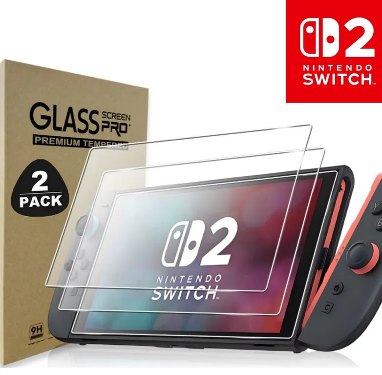 02 Protectores Pantalla Vidrio Templado 9H Nintendo Switch 2 – Anti-Arañazos HD