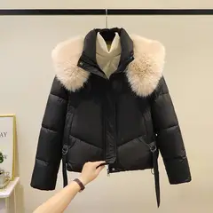 GENERICO - Casaca Puffer Glamour Invernal con Cuello de Piel Removible