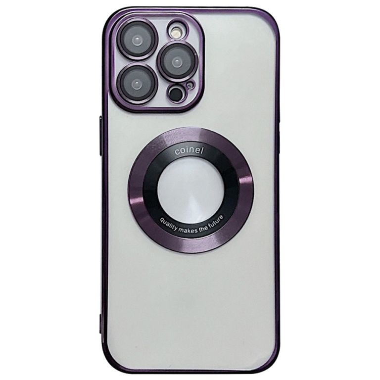 Funda para iPhone 15 Pro Magsafe Metalizado Morado Antishock