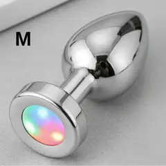 DR PINKY - Plug Anal Dilatador Talla M Consolador de Metal Con Luces