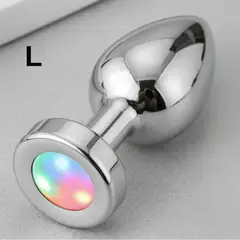 DR PINKY - Plug Anal Dilatador Talla L Consolador de Metal Con Luces