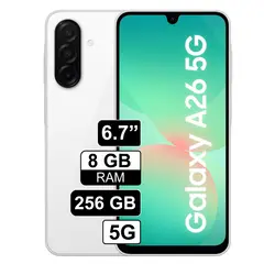 SAMSUNG - Celular Libre Galaxy A26 5G 67 Pulg 256GB 8GB RAM Blanco