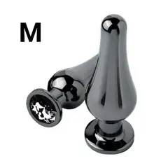 DR PINKY - Plug Anal Dilatador Talla M Consolador Cono de Aluminio Joya Negra