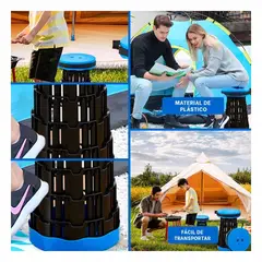 GENERICO - Pack4 Silla Enrollable en Tono Azul Y+Regalo Agendita