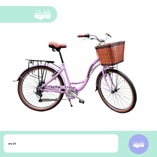 Bicicleta Monark Romantic Teen Aro 24 pink