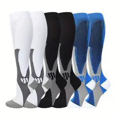 GENERICO - 3 Pares Medias De Compresión Para Deportes 20-30mmhg Varices