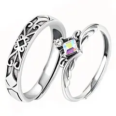 NO LOGO - Anillo De Pareja Doncella y Caballero Diseño Exclusivo Estuche Gratis
