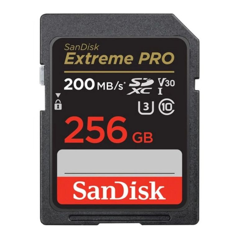 Tarjeta de memoria SD Extreme Pro de 256 GB 200 mb/s