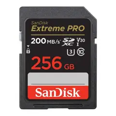 SANDISK - Tarjeta de memoria SD Extreme Pro de 256 GB 200 mb/s