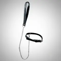 DR PINKY - Collar BDSM de Cuerina con Correa de Sumision Bondage para Parejas