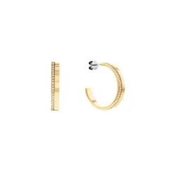 CALVIN KLEIN - Aretes de acero inoxidable dorado con cristales