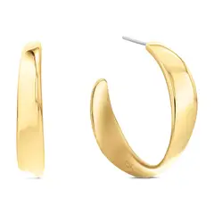 CALVIN KLEIN - Aretes de acero inoxidable dorado