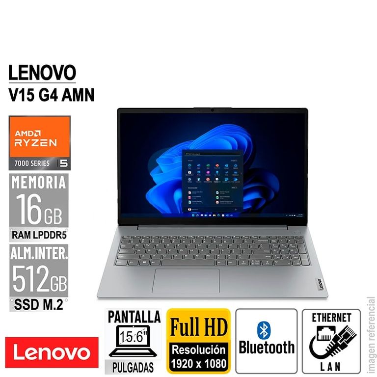 LAPTOP V15 G4 AMN 15.6" FULLHD AMD RYZEN 5 7520U RAM 16GB 512GB-SSD SIN SISTEMA OPERATIVO