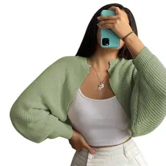 GENERICO - Sueter Mujer Hilo Mlarga Abierto 359G-21 Color Verde