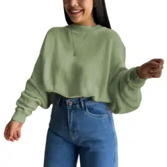 GENERICO - Sueter Mujer Hilo Cerada Mlarga 359G-25 Color Olivo