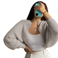 GENERICO - Sueter Mujer Hilo Mlarga Abierto 359G-21 Color Hueso