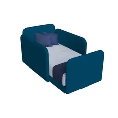 MUEBLES MACRUMO - Cama Montessori Tapizada Evolutiva Desarmable de 15plz Azul antifluido