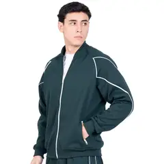 NEW YORK STARS - CASACA CON CIERRE Y LINEAS - VERDE