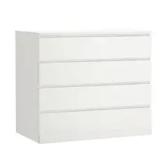 PELIKANO - Comoda Melamina Blanco Oris 4 cajones 120cm