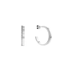 CALVIN KLEIN - Aretes de acero inoxidable plateado con cristales
