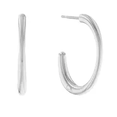 CALVIN KLEIN - Aretes de acero inoxidable plateado