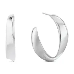 CALVIN KLEIN - Aretes de acero inoxidable plateado