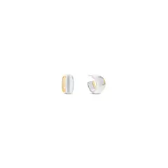CALVIN KLEIN - Aretes de acero inoxidable plateado con dorado