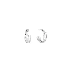 CALVIN KLEIN - Aretes de acero inoxidable plateado