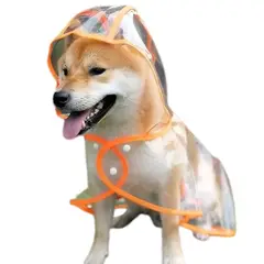 GENERICO - CAPA Impermeable de Lluvia para Mascotas Talla 4 Naranja