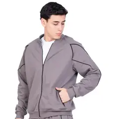 NEW YORK STARS - CASACA CON CIERRE Y LINEAS-GRIS