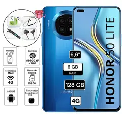HONOR - Celular 50 LITE 6GB RAM 128GB Cámara Principal de 64MP 6.67" azul