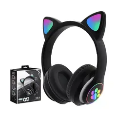 GENERICO - Audífonos Gamer Inalámbricos Cat STN-28 Gatita con Luz LED Color Negro