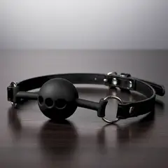 DR PINKY - Mordaza Bola Negra de Silicona Médica para Boca Bondage BDSM