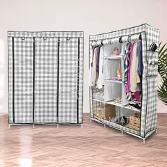 SM - ROPERO ARMABLE 3 CUERPOS CON DISEÑO GRIS