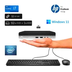 HP - CPU ProDesk Mini 400 G5 Intel Ci7 9na 32GB RAM 512GB SSD +1TB Reacondicionada