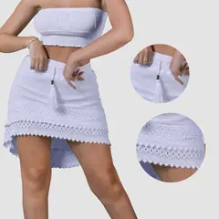 FORBER - Falda Blanca Corta Mujer