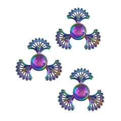 GENERICO - Spinner Anti Estrés Metal Tornasol Pavo Real Triple