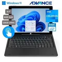 ADVANCE - Laptop Intel Celeron 8GB RAM 128GB eMMC 2 EN 1 10” IPS Windows 11