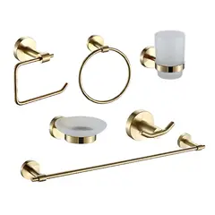 XM - SETS DE BAÑO DE 6 PIEZAS DORADO REDONDO 72207