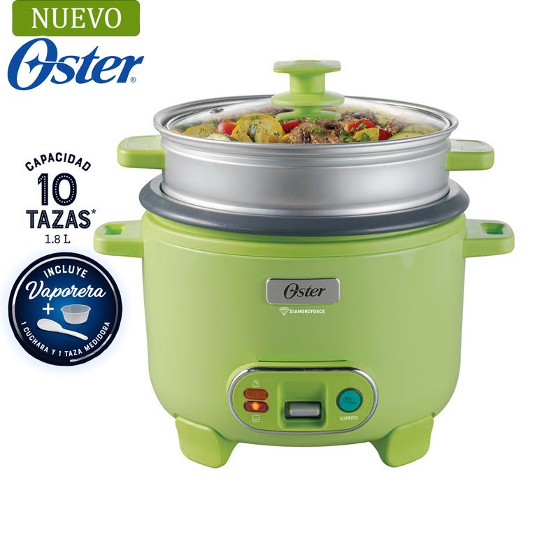 Olla Arrocera 1.8L 3 en 1 Función de Sofrito Vaporera Verde