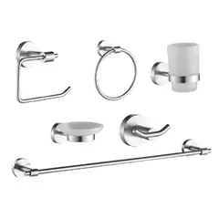 XM - SETS DE BAÑO DE 6 PIEZAS SATINADO REDONDO 72200